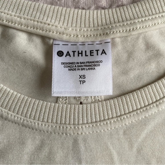 Athleta With Ease Open Back Tank Bone XS Yoga Workout Run Athleisure High Neck - Picture 4 of 10